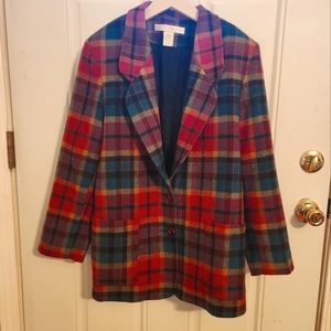 Colorful plaid The Limited Wool Blazer
